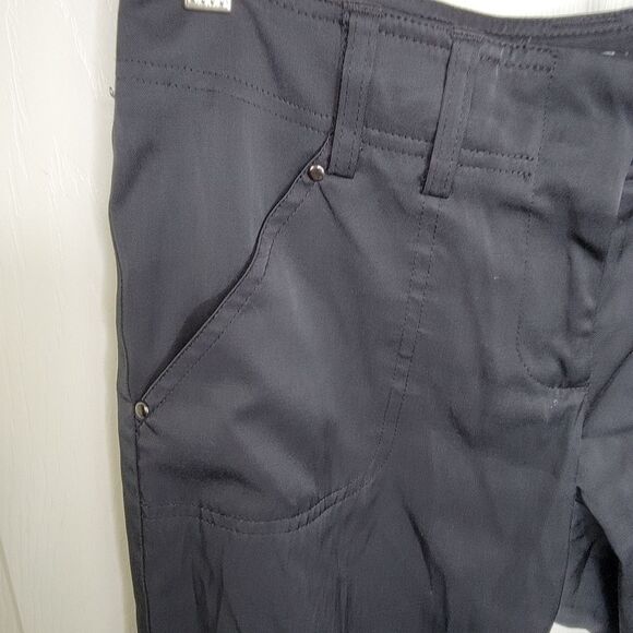 Cache black satin cargo capri pants size 0 - Picture 3 of 6